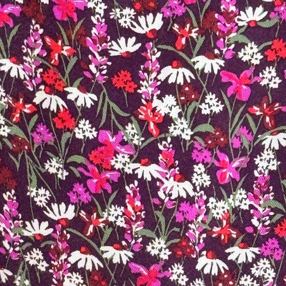 Draper James Maroon Pink White Daisy Floral Puff Sleeve Blouse Ruffle Cuff Sz S - Picture 4 of 8